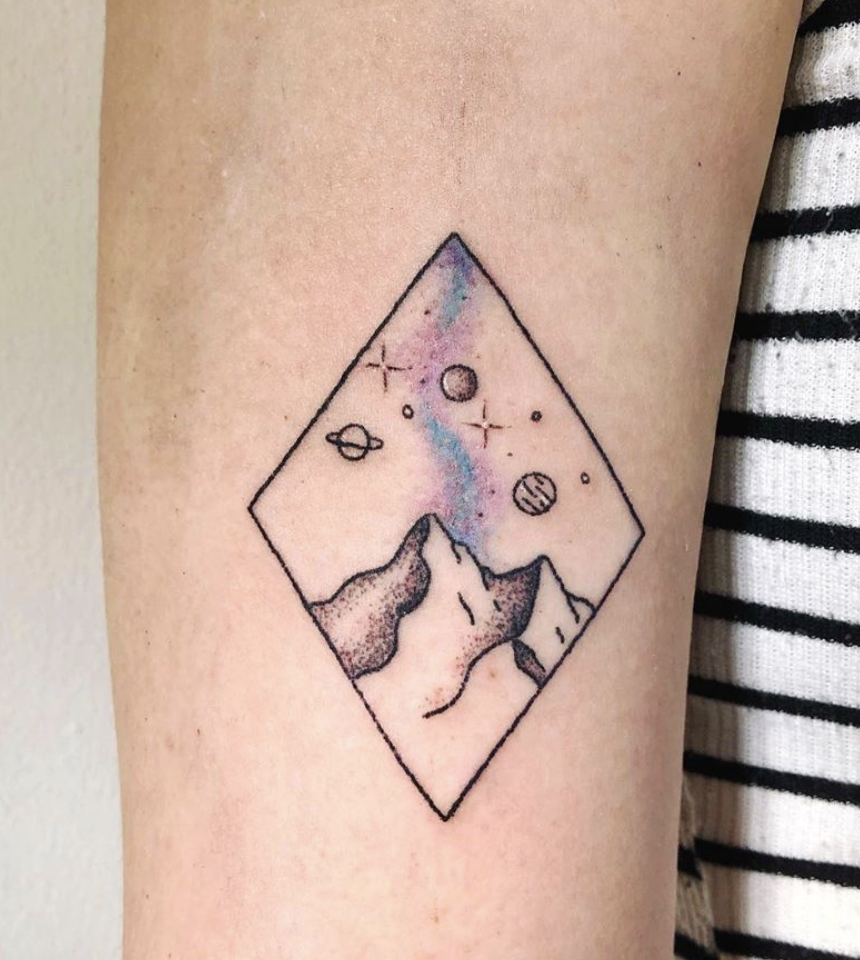 Hand Poke Colour Tattoo